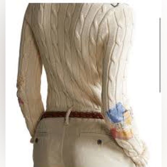 NWT Polo Ralph Lauren Patchwork Cable Knit Pima Cotton Sweater. - Picture 6 of 12